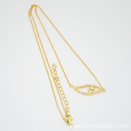 Fashion Eye Yellow Gold Necklace